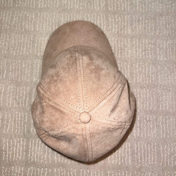 Suede Beige Baseball Hat - Picture 3 of 4